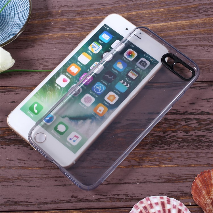 OUCASE Bodyguard Series Drop-proof TPU Case for iPhone 7 Plus 5.5 - Transparent Black-8
