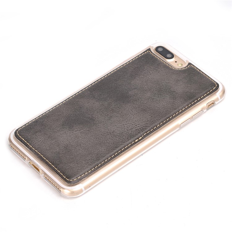 Retro Zipper Wallet Leather Cell Phone Case with Detachable TPU Back Cover for iPhone 7 Plus - Black-5