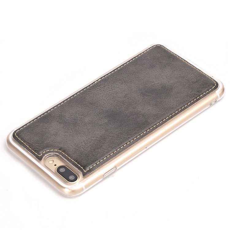 Retro Zipper Wallet Leather Cell Phone Case with Detachable TPU Back Cover for iPhone 7 Plus - Black-6