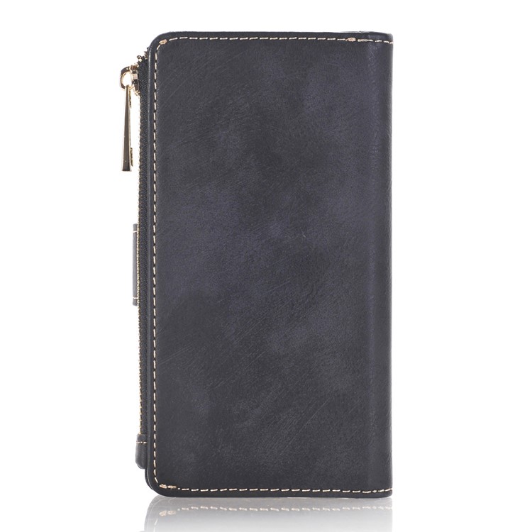 Detachable 2-In-1 Matte Leather Zip Wallet Mobile Case for iPhone 6s Plus/6 Plus - Black-3