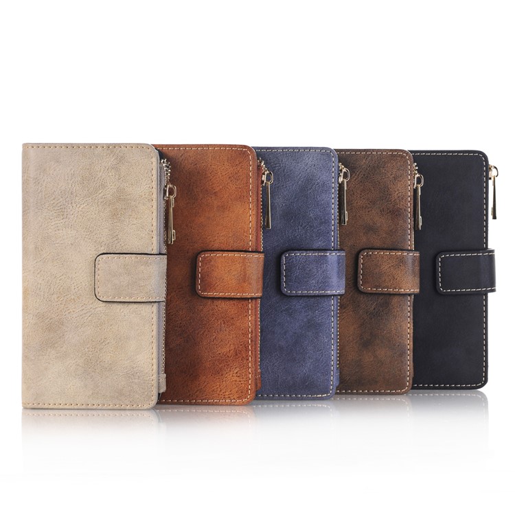 Detachable 2-In-1 Matte Leather Zip Wallet Mobile Case for iPhone 6s Plus/6 Plus - Black-9