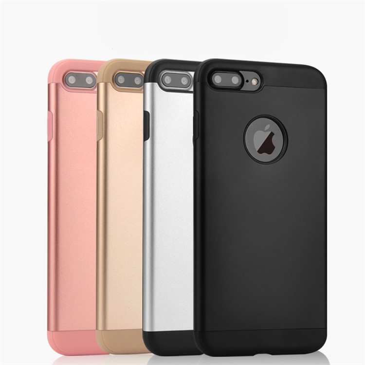 YED Defender Series Drop-proof Metal + TPU Hybrid Case for iPhone 7 Plus - Black-3