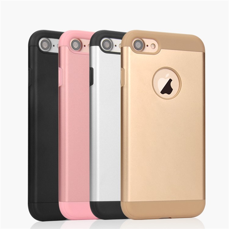YED Defender Series Drop-proof Metal + TPU Hybrid Case for iPhone 7 - Black-2