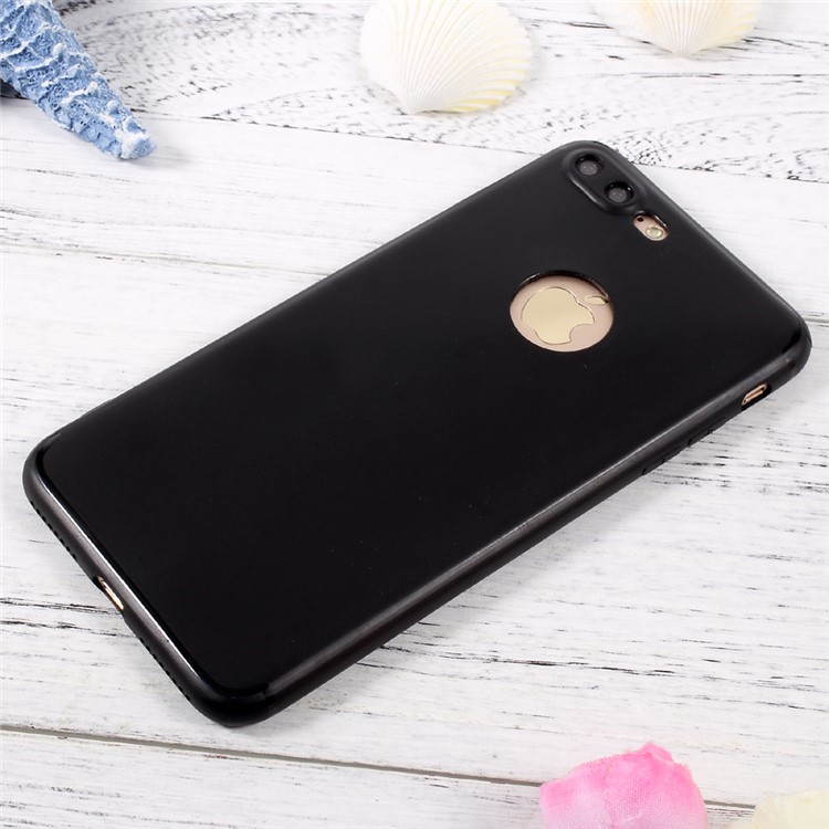 Jelly TPU Mobile Phone Case with Reserved Logo Hole for iPhone 7 Plus 5.5 inch - Black-3