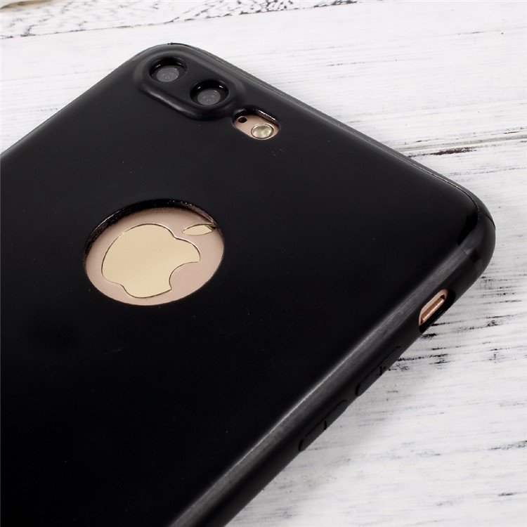 Jelly TPU Mobile Phone Case with Reserved Logo Hole for iPhone 7 Plus 5.5 inch - Black-4