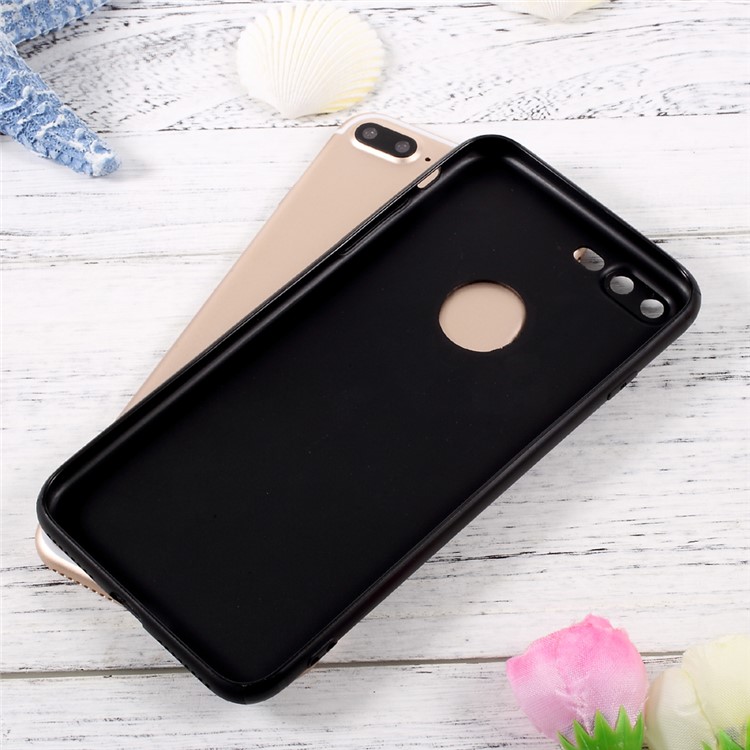 Jelly TPU Mobile Phone Case with Reserved Logo Hole for iPhone 7 Plus 5.5 inch - Black-7