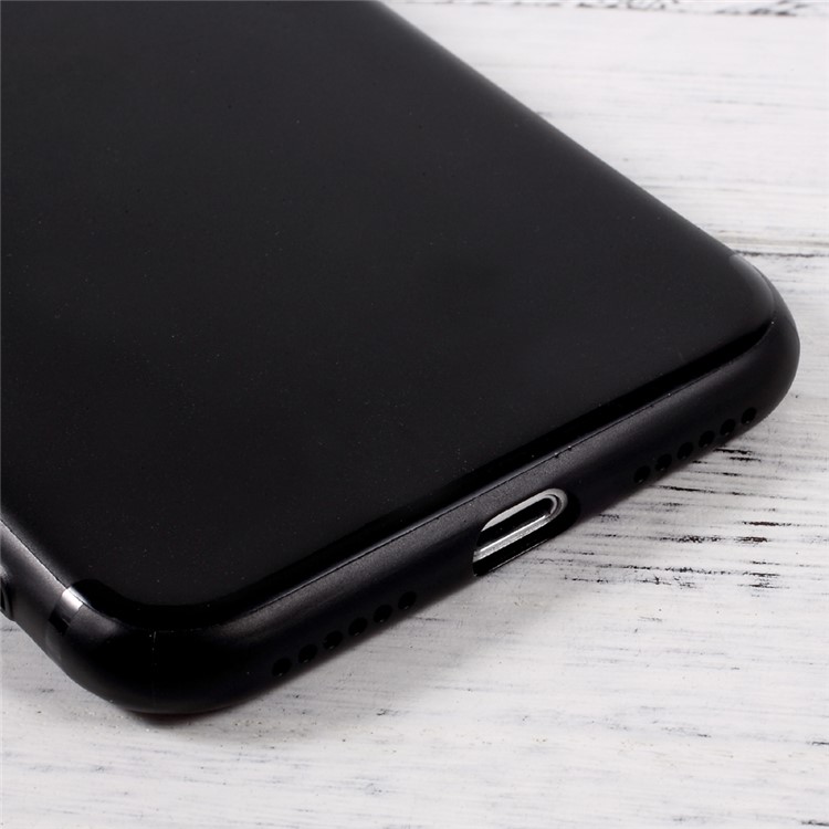 Jelly TPU Cell Phone Case with Reserved Logo Hole for iPhone 7 4.7inch - Black-4
