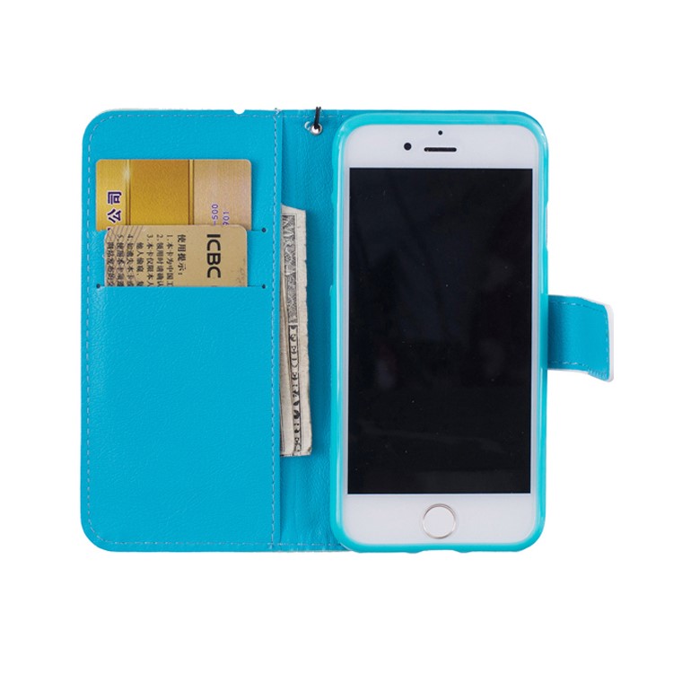 Pattern Printing Leather Wallet Cover for iPhone 7 Plus 5.5 inch - Coconut Trees Seascape-6