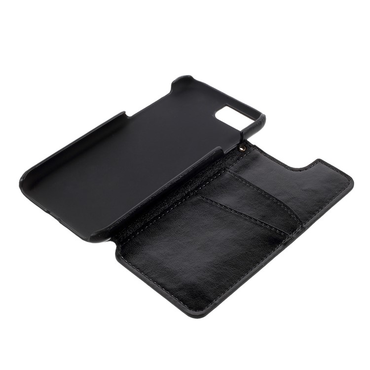 Multi-slot Leather Coated PC Hard Mobile Phone Case for iPhone 6s / 6 - Black-10
