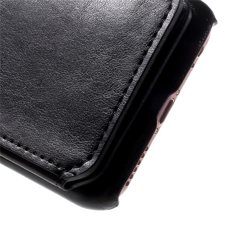 Multi-slot Leather Coated PC Hard Mobile Phone Case for iPhone 6s / 6 - Black-8