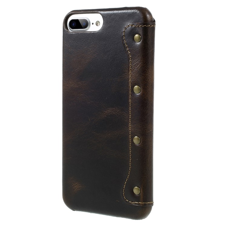 Genuine Leather Wallet Flip Cover for iPhone 7 Plus - Black-2