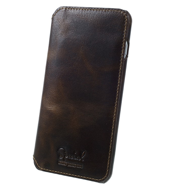 Genuine Leather Wallet Flip Cover for iPhone 7 Plus - Black-5