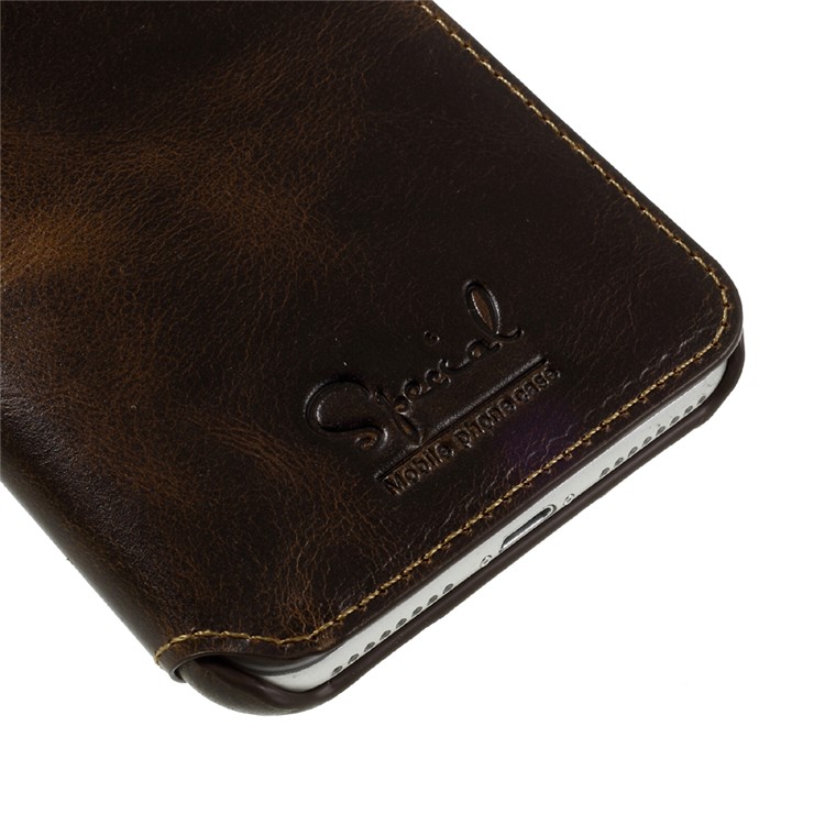 Genuine Leather Wallet Flip Cover for iPhone 7 Plus - Black-8