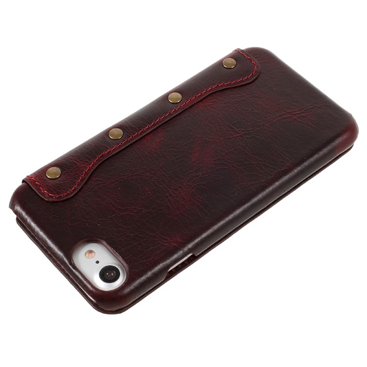 Genuine Leather Mobile Phone Case with Cash Pocket for iPhone 7 4.7 inch - Wine Red-4
