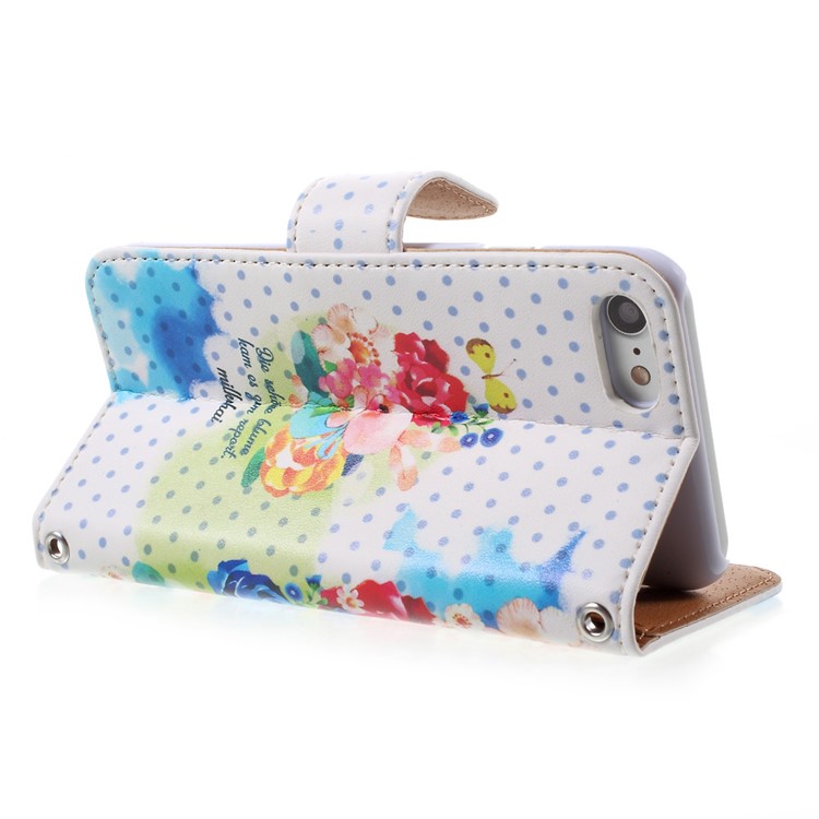 JIANG Cartoon Pattern Printing Wallet Leather Phone Cover for iPhone 7 4.7 inch - Pink Rabbit-5