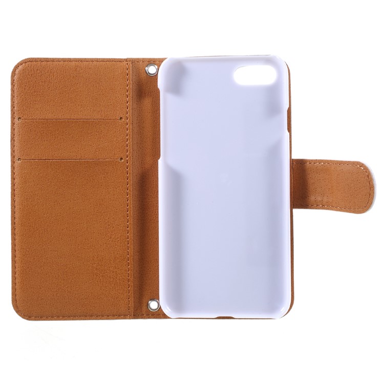 JIANG Cartoon Pattern Printing Wallet Leather Phone Cover for iPhone 7 4.7 inch - Butterfly Fairy and Blue Background-10