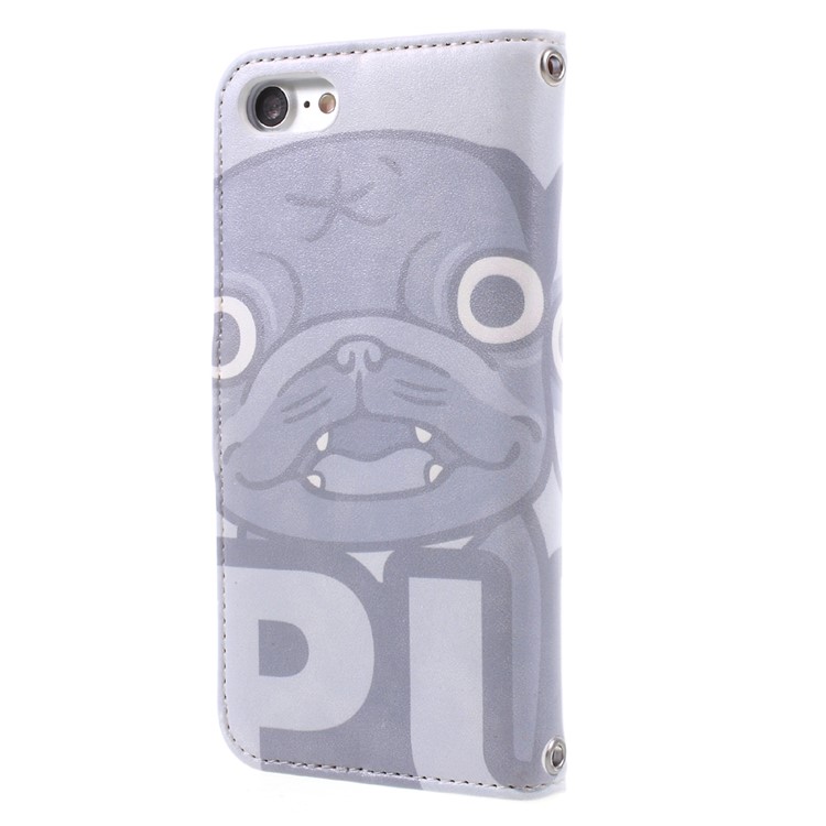 JIANG Cartoon Pattern Printing Wallet Leather Phone Cover for iPhone 7 4.7 inch - Grey Dog-2