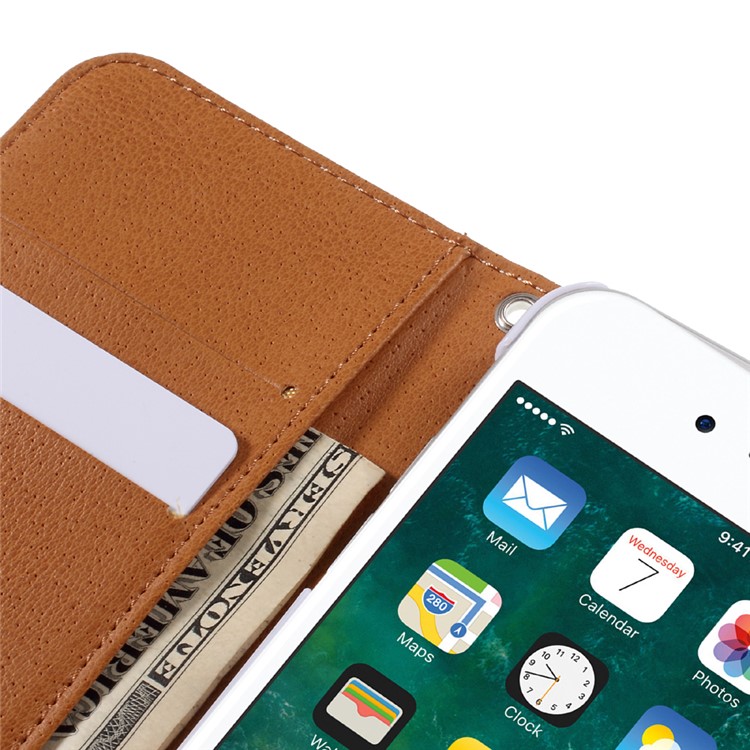 JIANG Cartoon Pattern Printing Wallet Leather Phone Cover for iPhone 7 4.7 inch - Grey Dog-7