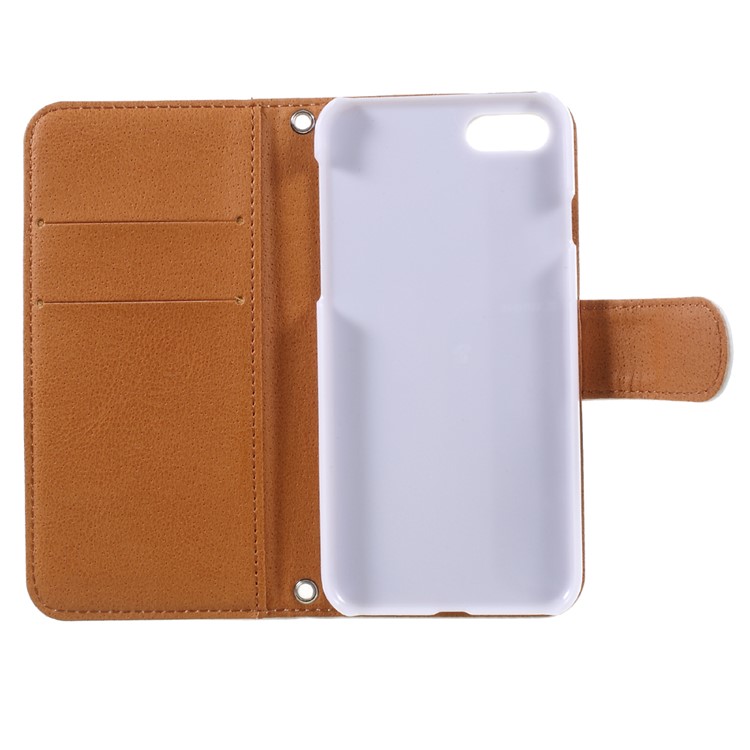 JIANG Cartoon Pattern Printing Wallet Leather Phone Cover for iPhone 7 4.7 inch - Grey Dog-8