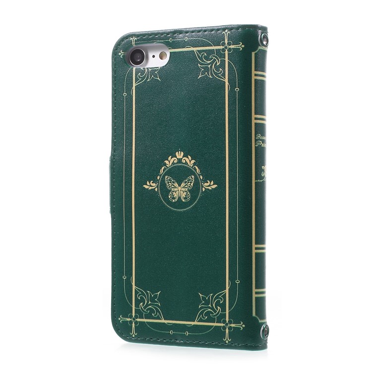 JIANG Cartoon Fairy Tale Pattern Wallet Leather Mobile Phone Cover for iPhone 7 4.7 inch - Green / Fairy-3