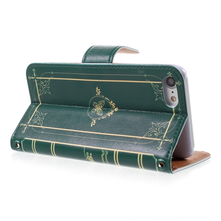 JIANG Cartoon Fairy Tale Pattern Wallet Leather Mobile Phone Cover for iPhone 7 4.7 inch - Green / Fairy-5