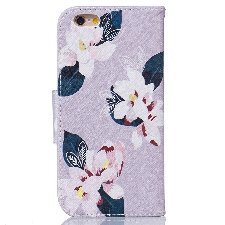 Pretty Pattern Printing Wallet Stand Leather Case for iPhone 6s 6 4.7 inch - Charming Flowers / Grey-3