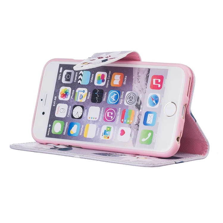 Pretty Pattern Printing Wallet Stand Leather Case for iPhone 6s 6 4.7 inch - Charming Flowers / Grey-4