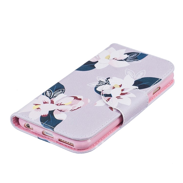 Pretty Pattern Printing Wallet Stand Leather Case for iPhone 6s 6 4.7 inch - Charming Flowers / Grey-6