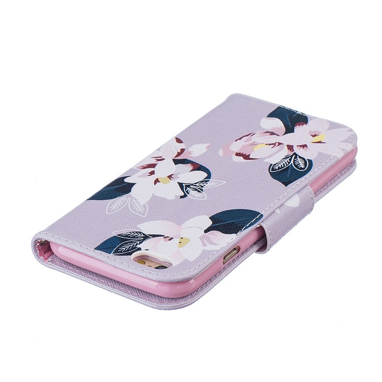 Pretty Pattern Printing Wallet Stand Leather Case for iPhone 6s 6 4.7 inch - Charming Flowers / Grey-7