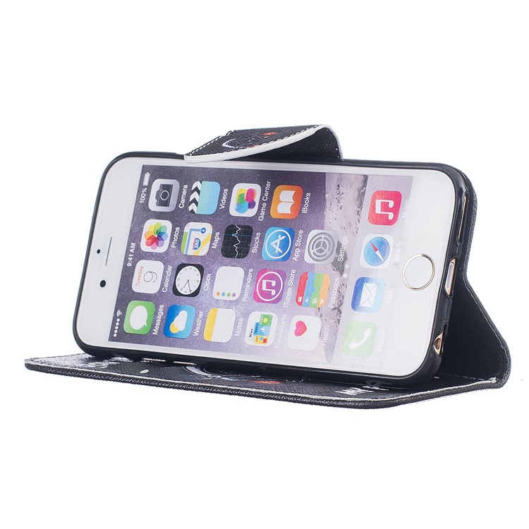 Patterned Leather Wallet Phone Case for iPhone 6s Plus/6 Plus - Monster and Do Not Touch My Phone-4
