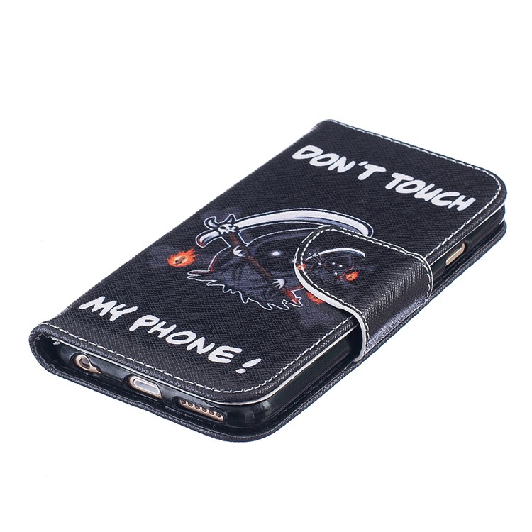 Patterned Leather Wallet Phone Case for iPhone 6s Plus/6 Plus - Monster and Do Not Touch My Phone-6