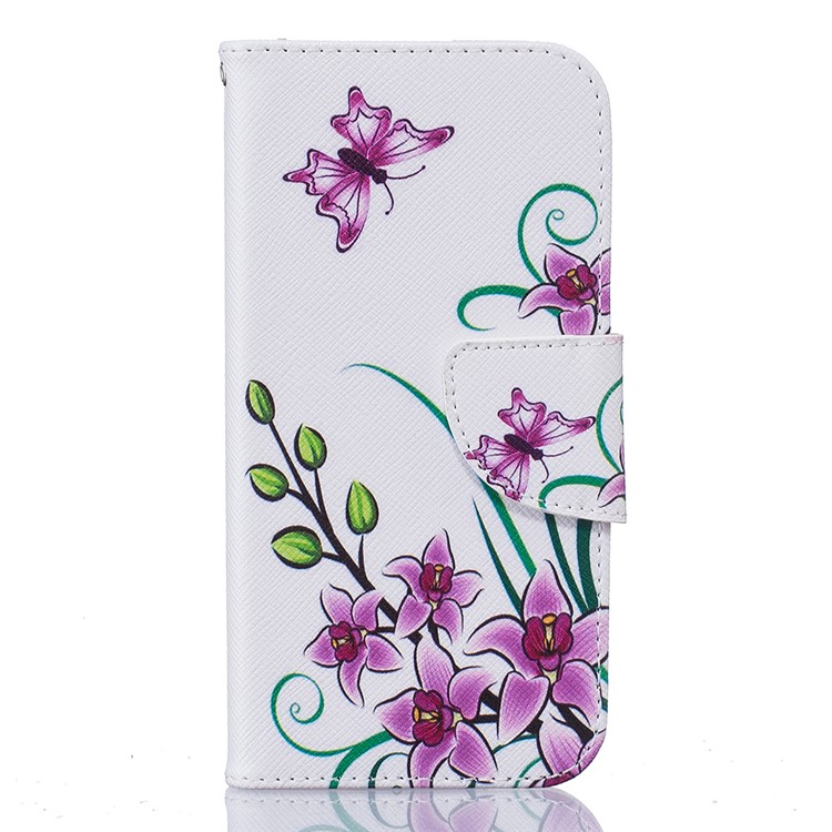 Para el iPhone 8 / 7 4.7 inch Bastante patrón caja de cuero del teléfono de la carpeta - Flores de mariposa-2
