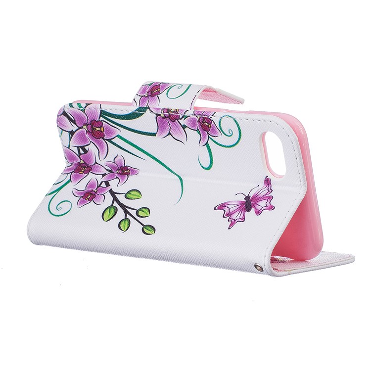 Para el iPhone 8 / 7 4.7 inch Bastante patrón caja de cuero del teléfono de la carpeta - Flores de mariposa-5