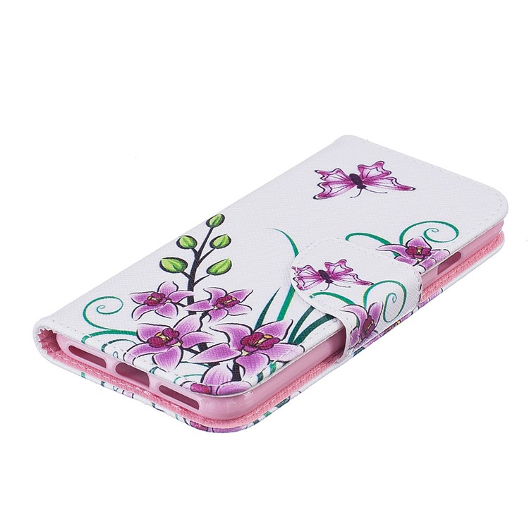 Para el iPhone 8 / 7 4.7 inch Bastante patrón caja de cuero del teléfono de la carpeta - Flores de mariposa-6