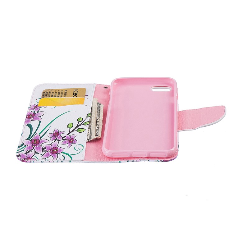 Para el iPhone 8 / 7 4.7 inch Bastante patrón caja de cuero del teléfono de la carpeta - Flores de mariposa-8