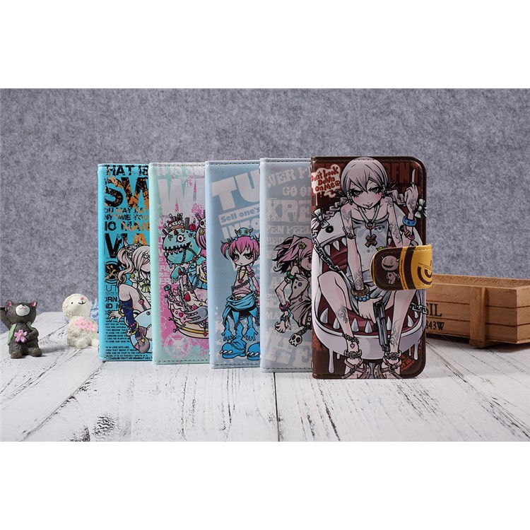 JIANG Cool Cartoon Pattern Wallet Leather Mobile Case with Stand for iPhone 7 4.7 inch - Style A-13