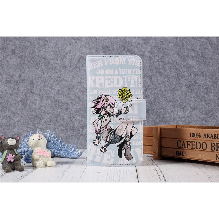 JIANG Cool Cartoon Pattern Wallet Leather Mobile Case with Stand for iPhone 7 4.7 inch - Style A-18