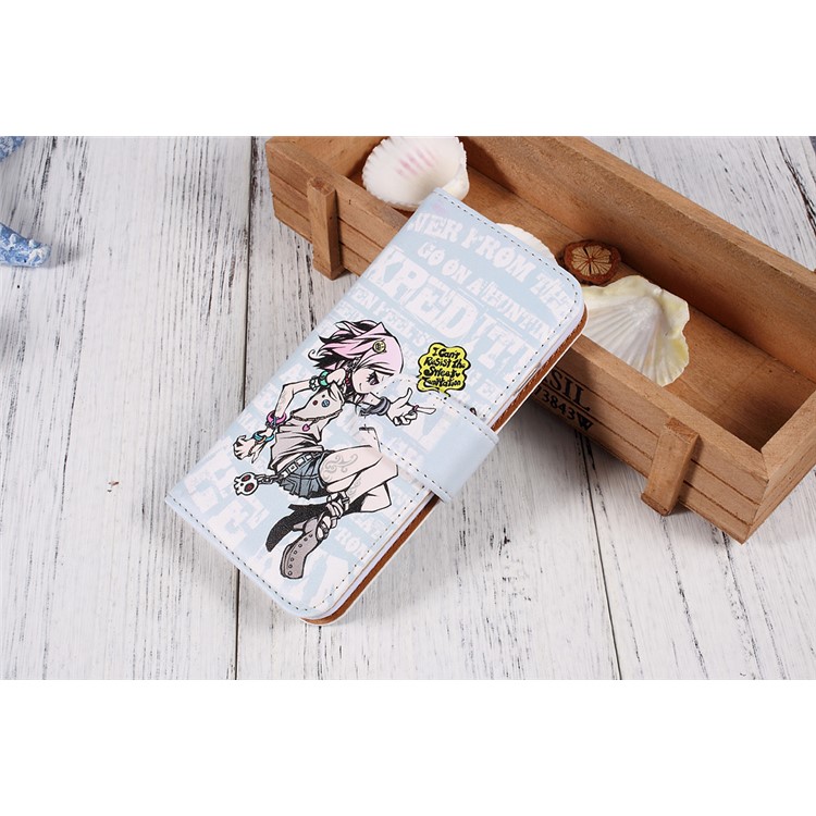 JIANG Cool Cartoon Pattern Wallet Leather Mobile Case with Stand for iPhone 7 4.7 inch - Style A-19
