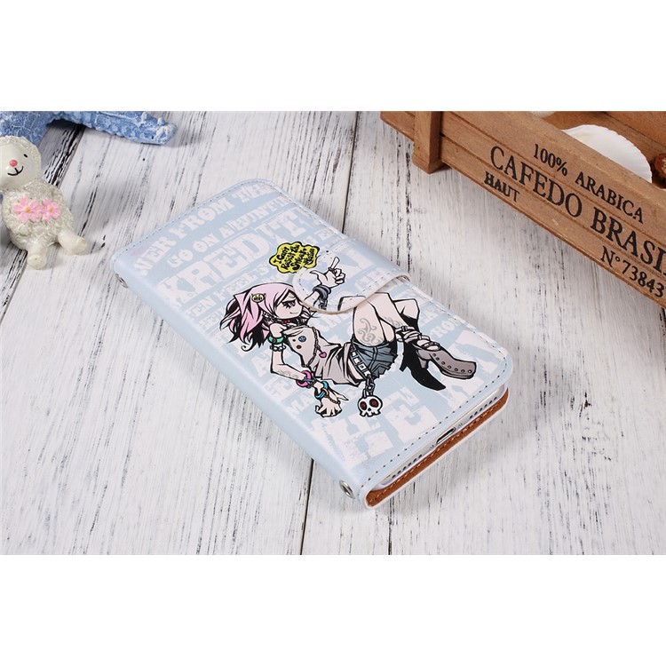 JIANG Cool Cartoon Pattern Wallet Leather Mobile Case with Stand for iPhone 7 4.7 inch - Style A-20
