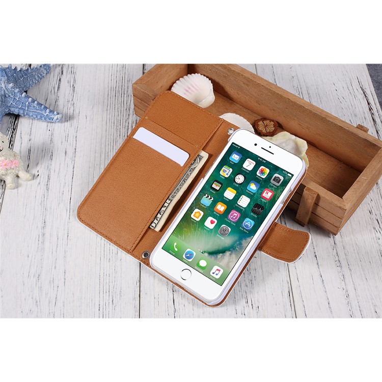 JIANG Cool Cartoon Pattern Wallet Leather Mobile Case with Stand for iPhone 7 4.7 inch - Style A-21