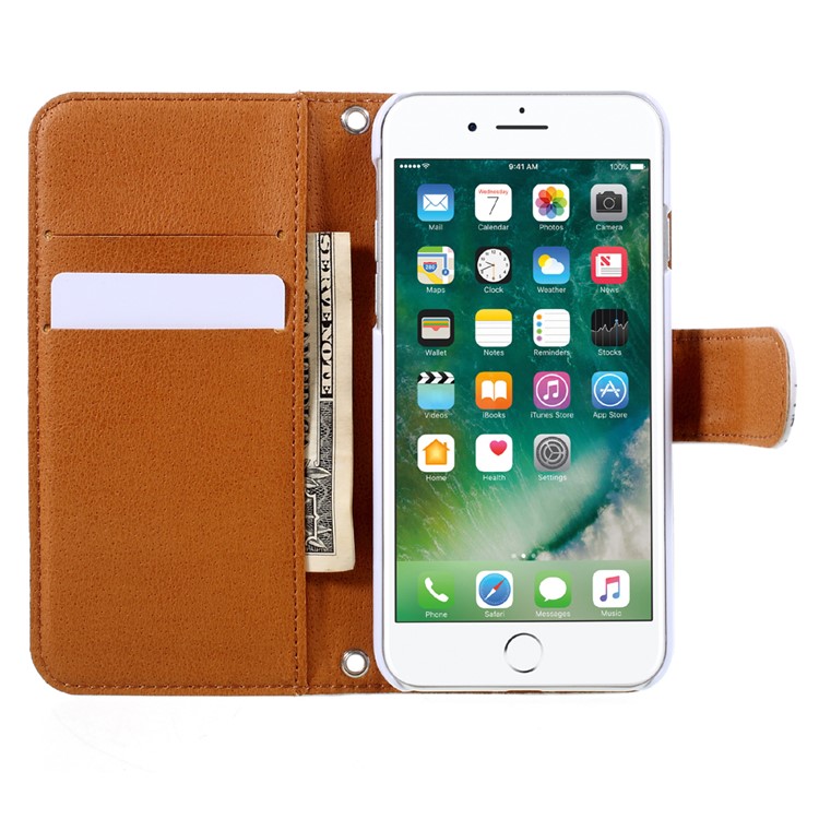 JIANG Cool Cartoon Pattern Wallet Leather Mobile Case with Stand for iPhone 7 4.7 inch - Style A-6