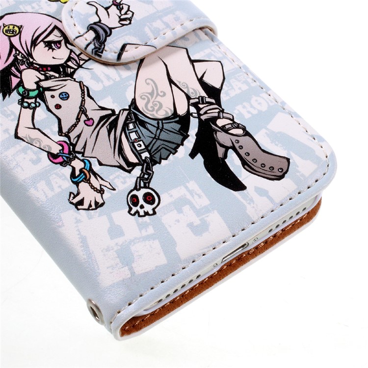 JIANG Cool Cartoon Pattern Wallet Leather Mobile Case with Stand for iPhone 7 4.7 inch - Style A-7