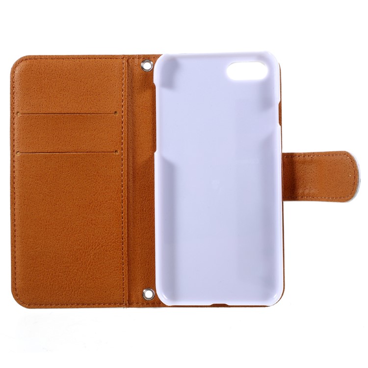JIANG Cartoon Pattern Wallet Leather Cell Phone Case for iPhone 7 4.7 inch - Penguin Family-10