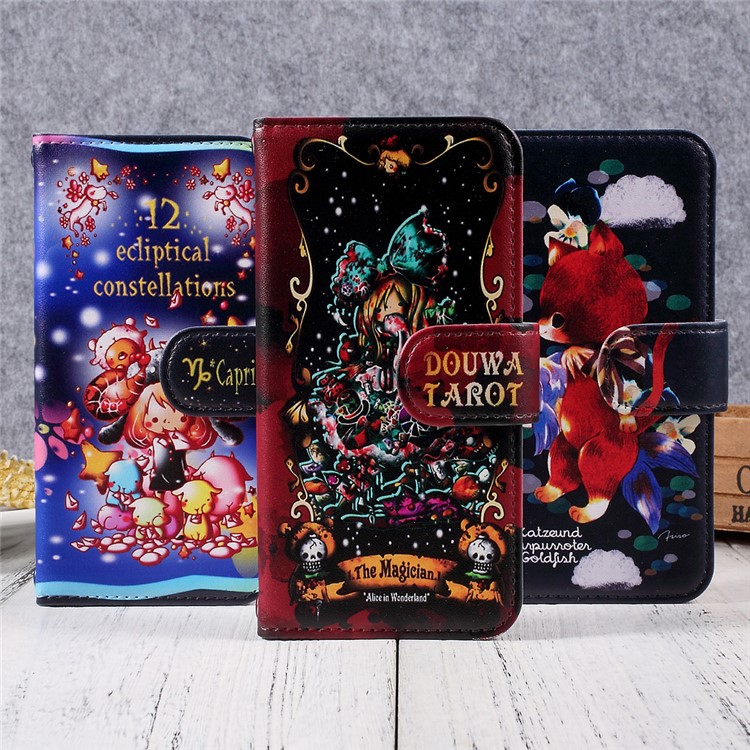 JIANG Cartoon Pattern Wallet Leather Cell Phone Case for iPhone 7 4.7 inch - Penguin Family-14