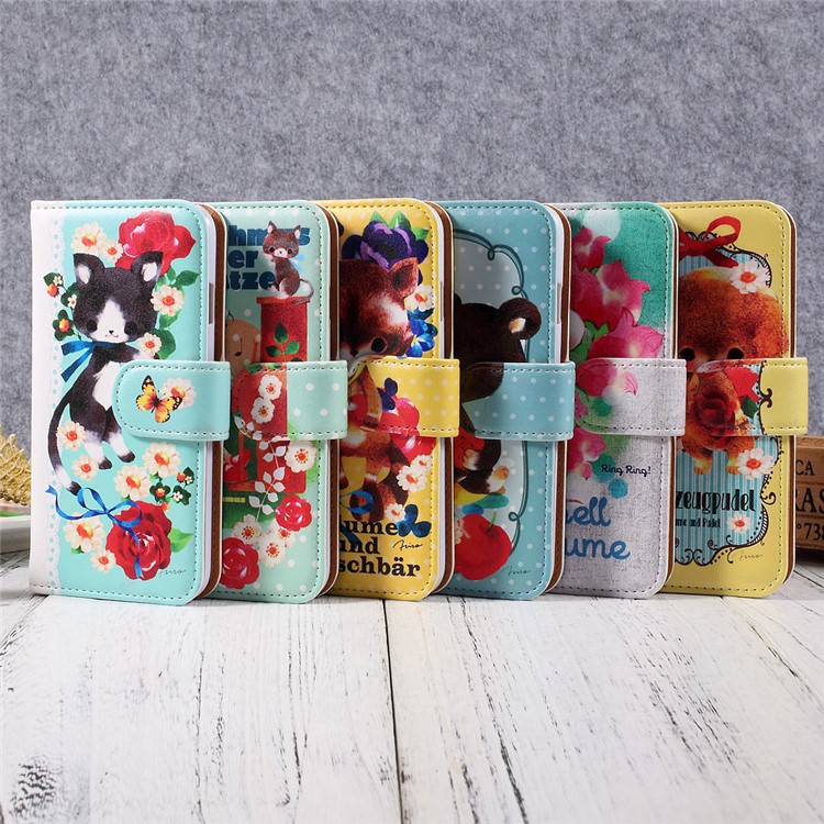 JIANG Cartoon Pattern Wallet Leather Cell Phone Case for iPhone 7 4.7 inch - Penguin Family-15