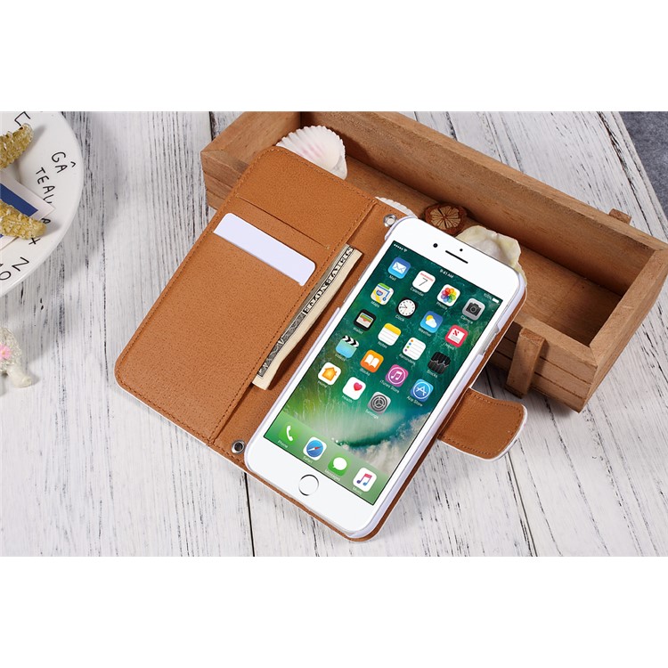 JIANG Cartoon Pattern Wallet Leather Cell Phone Case for iPhone 7 4.7 inch - Penguin Family-22