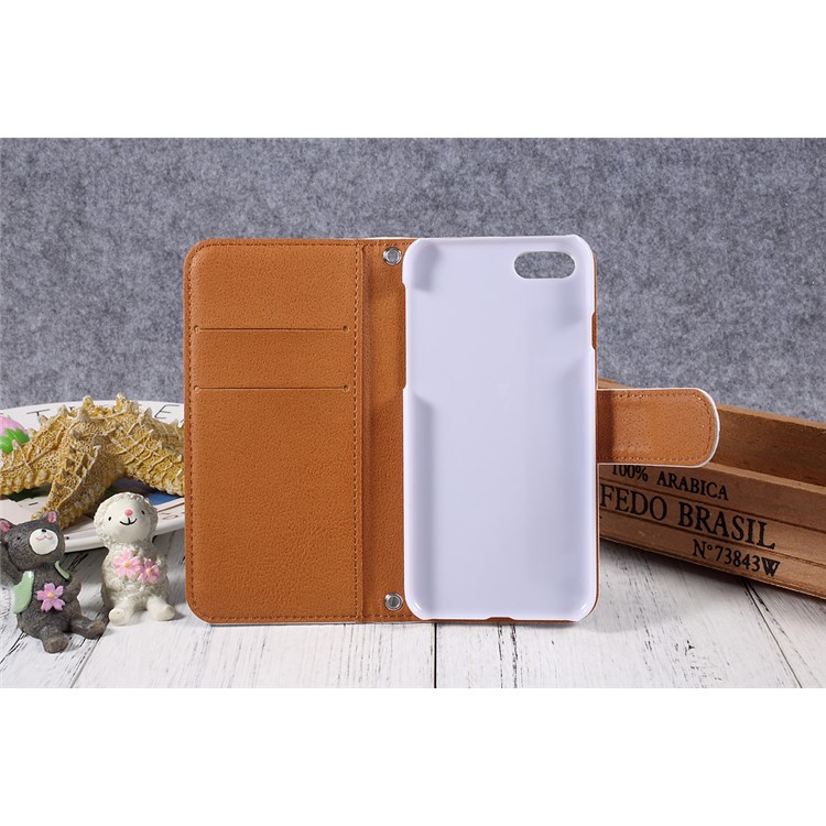 JIANG Cartoon Pattern Wallet Leather Cell Phone Case for iPhone 7 4.7 inch - Penguin Family-24