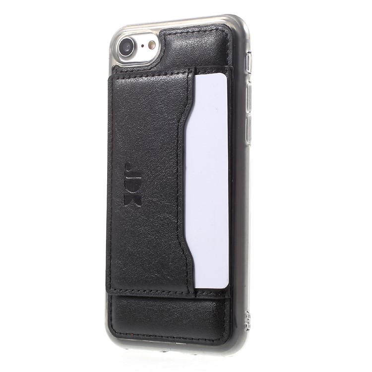 2-in-1 Button Closure Zippered Wallet Leather Cell Phone Case with Metal Ring for iPhone 7 4.7 inch - Black-5