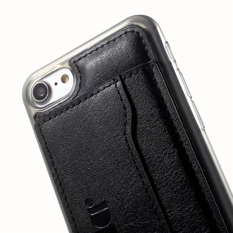 2-in-1 Button Closure Zippered Wallet Leather Cell Phone Case with Metal Ring for iPhone 7 4.7 inch - Black-8