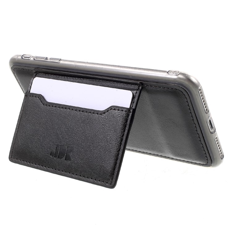 2-in-1 Button Closure Zippered Wallet Leather Mobile Case with Metal Ring for iPhone 7 Plus 5.5 - Black-8